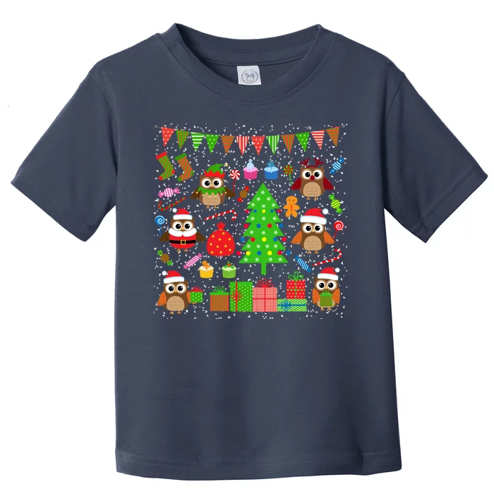 Owl Christmas Party Mashup Toddler T-Shirt