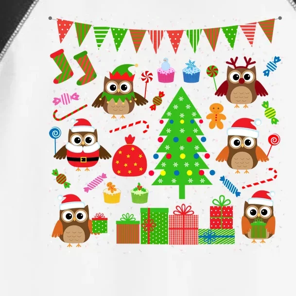 Owl Christmas Party Mashup Toddler Fine Jersey T-Shirt