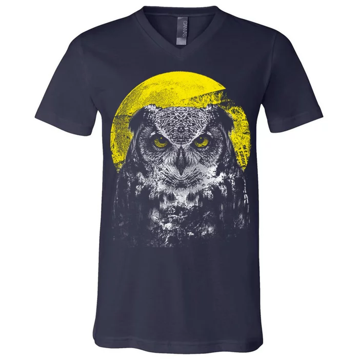 Owl Moon Light V-Neck T-Shirt