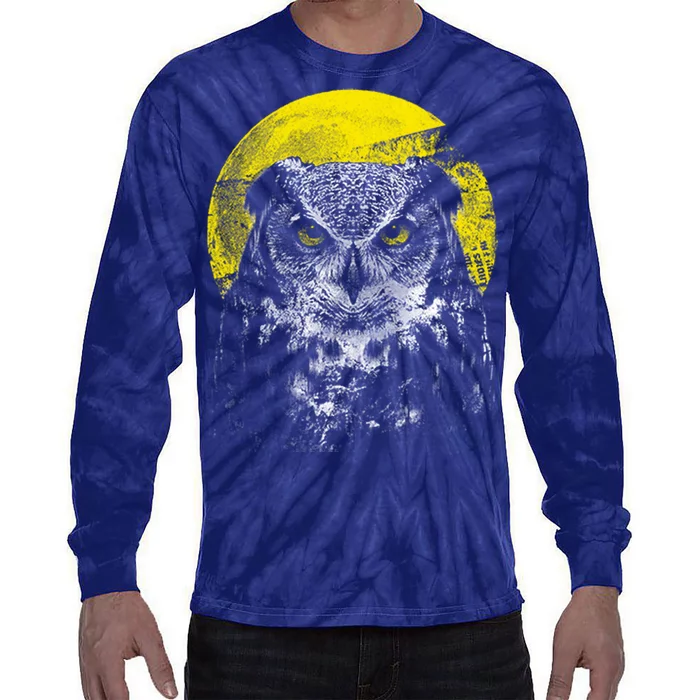 Owl Moon Light Tie-Dye Long Sleeve Shirt