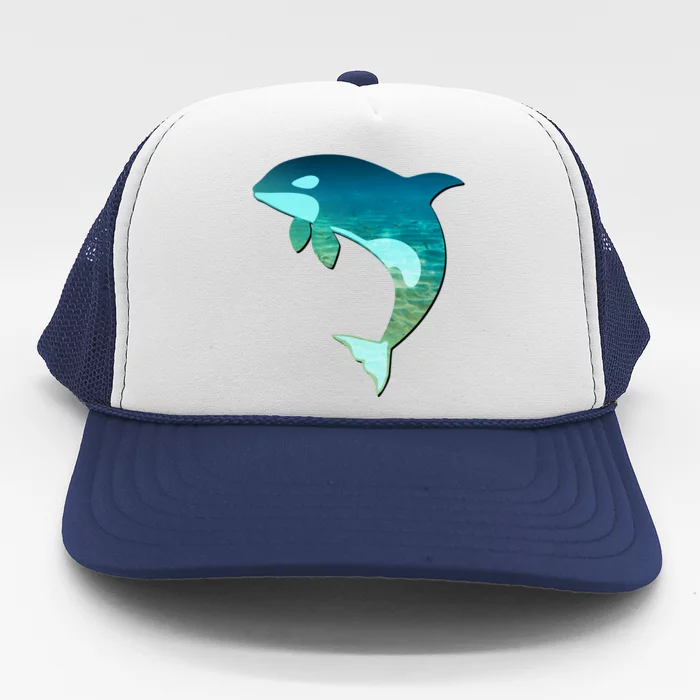 Orca Whale Lovers Silhouette Earth Day And Ocean Week Gift Trucker Hat