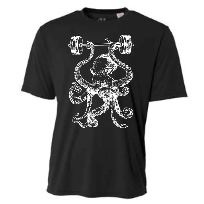 Octopus Weight Lifting Fitness Gym Workout Cooling Performance Crew T-Shirt