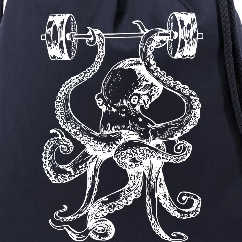 Octopus Weight Lifting Fitness Gym Workout Drawstring Bag