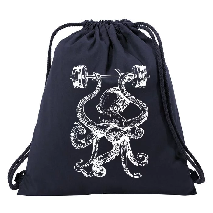 Octopus Weight Lifting Fitness Gym Workout Drawstring Bag