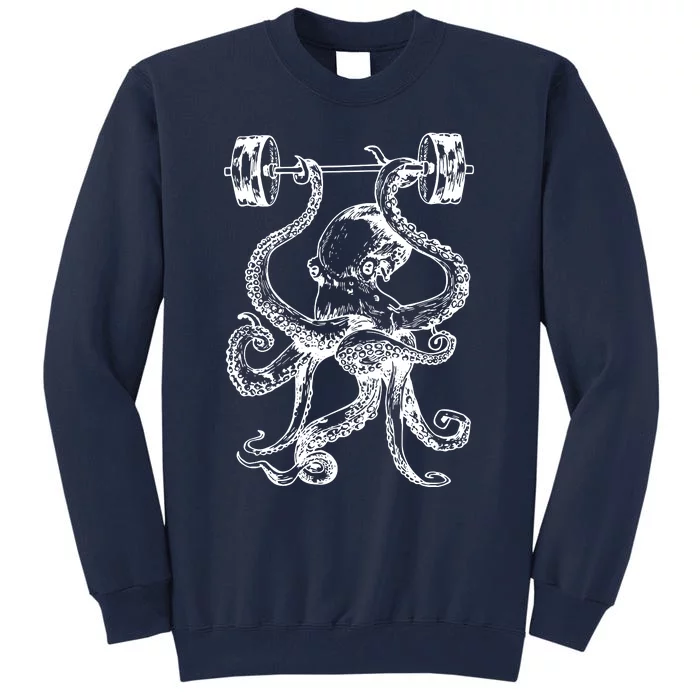 Octopus Weight Lifting Fitness Gym Workout Tall Sweatshirt