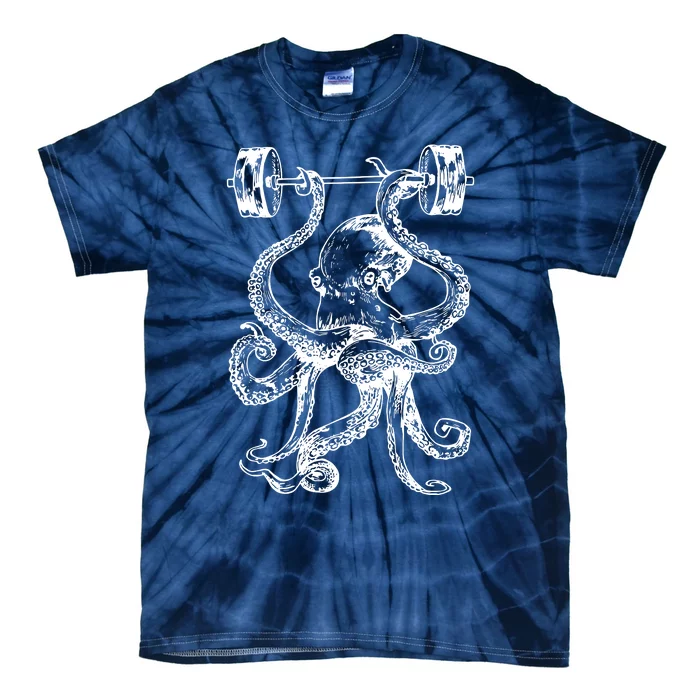 Octopus Weight Lifting Fitness Gym Workout Tie-Dye T-Shirt