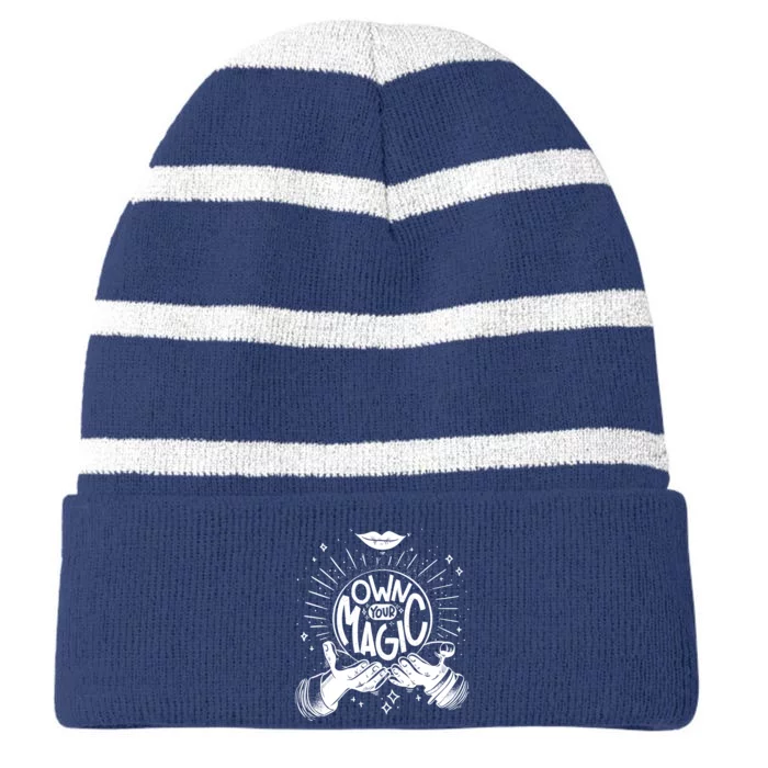 Own Your Magic Striped Beanie with Solid Band