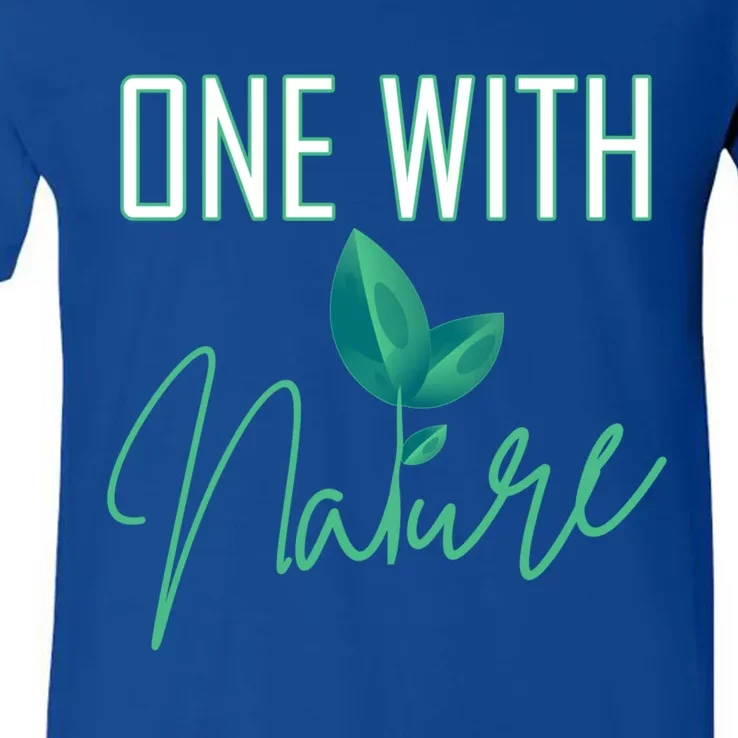 One With Nature And Climate Change Gift V-Neck T-Shirt