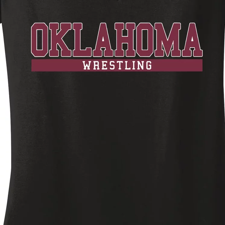 Oklahoma Wrestling Women's V-Neck T-Shirt