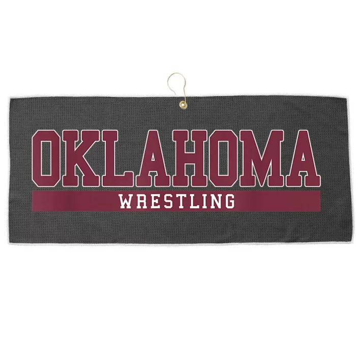 Oklahoma Wrestling Large Microfiber Waffle Golf Towel