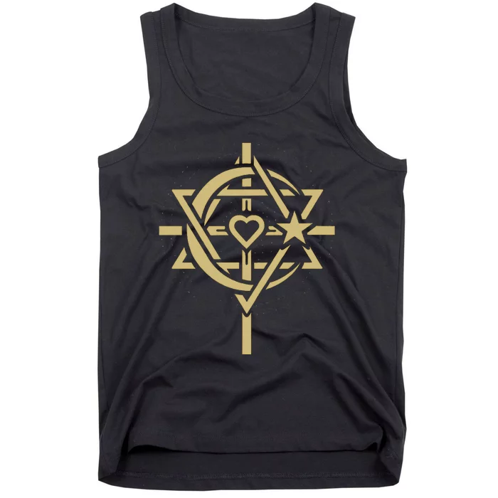 ONE WORLD ONE HUMANITY Interfaith LOVE is THE CENTER Tank Top