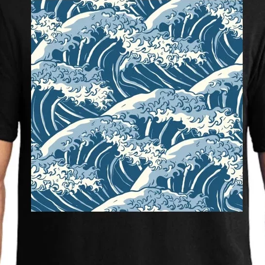 Ocean Wave Pattern Pajama Set