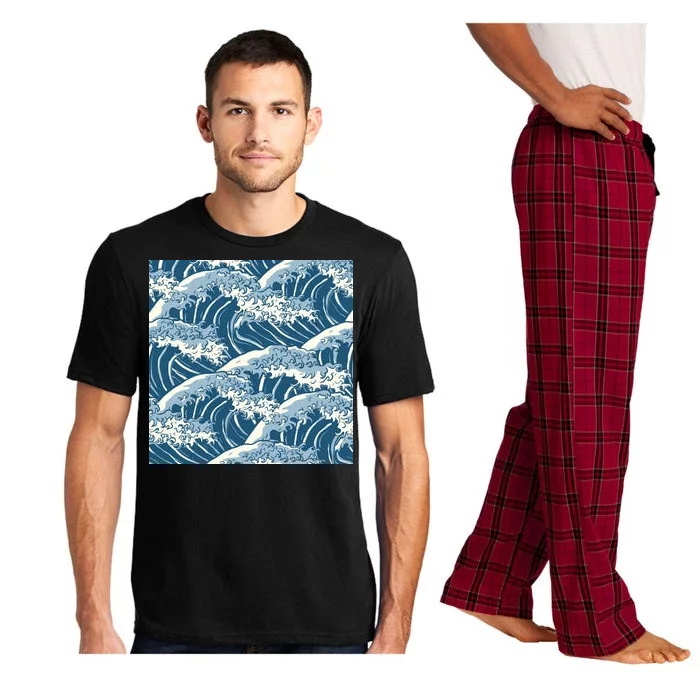 Ocean Wave Pattern Pajama Set