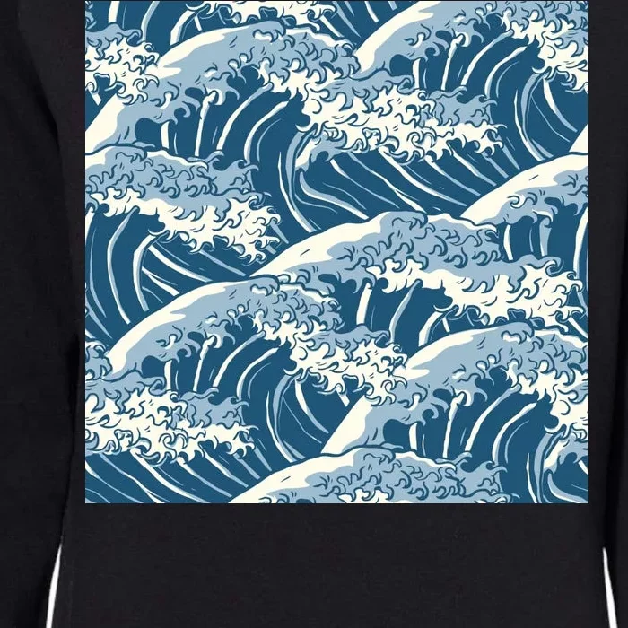 Ocean Wave Pattern Womens California Wash Sweatshirt