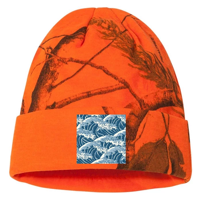 Ocean Wave Pattern Kati - 12in Camo Beanie