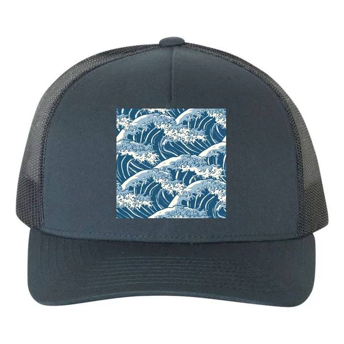 Ocean Wave Pattern Yupoong Adult 5-Panel Trucker Hat