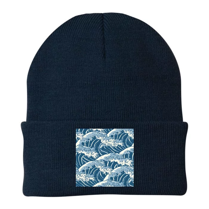 Ocean Wave Pattern Knit Cap Winter Beanie