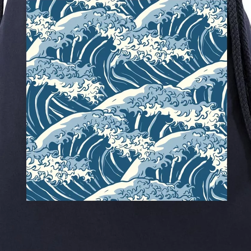 Ocean Wave Pattern Drawstring Bag