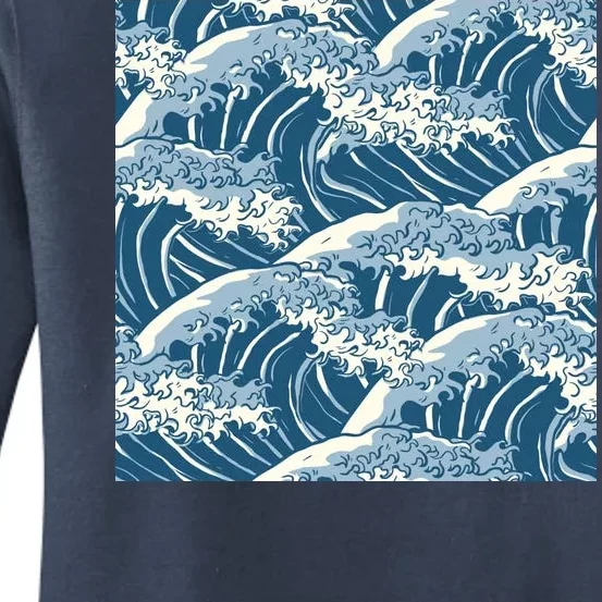 Ocean Wave Pattern Women's Pullover Hoodie