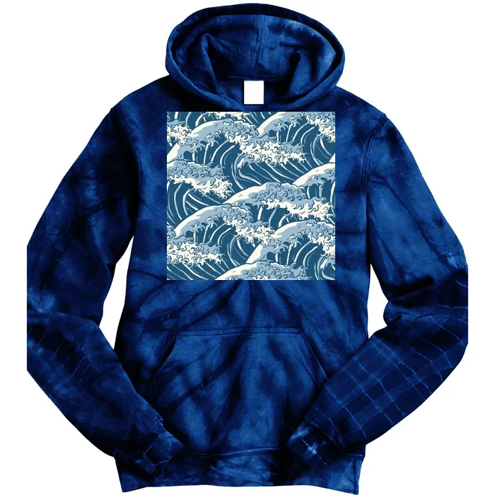 Ocean Wave Pattern Tie Dye Hoodie