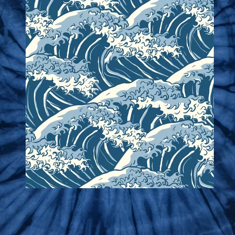 Ocean Wave Pattern Tie-Dye T-Shirt