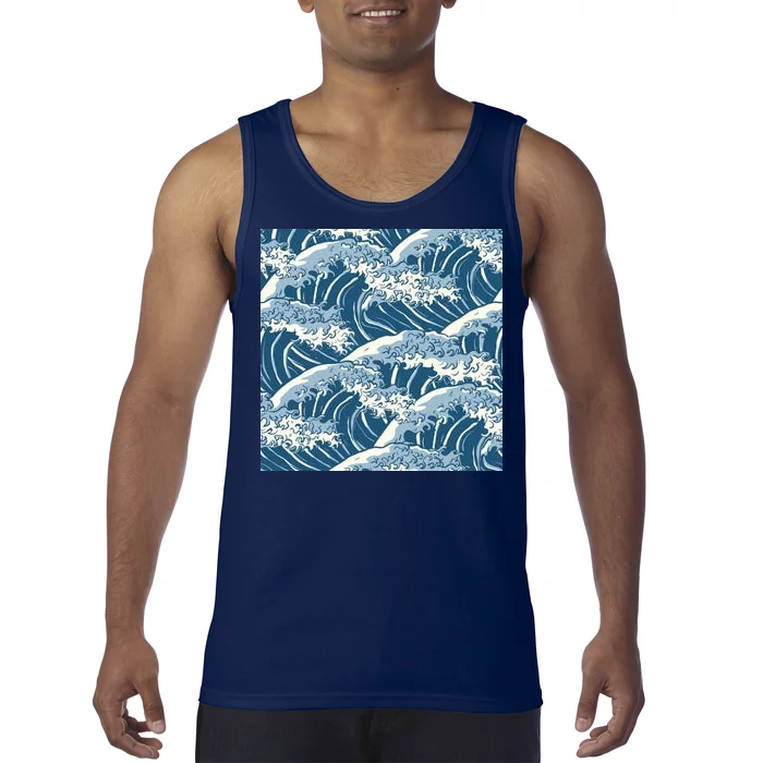 Ocean Wave Pattern Tank Top