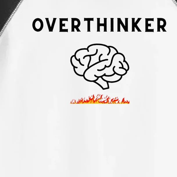 Overthinker With Picture Of Brain And Fire Toddler Fine Jersey T-Shirt