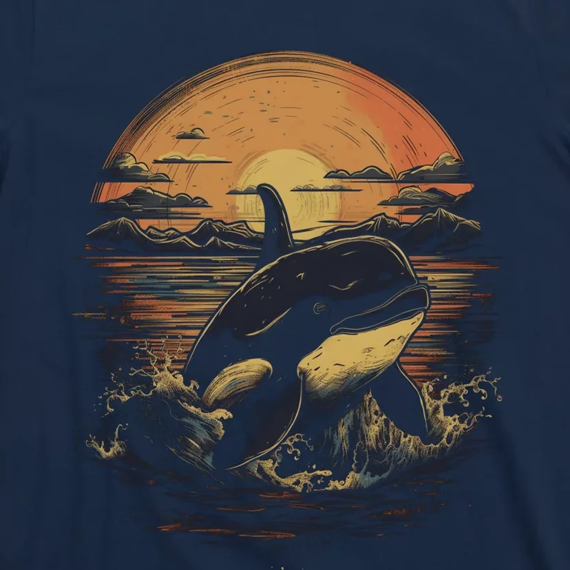 Orca Whale Retro Style Graphic Tees for Boy Girl T-Shirt