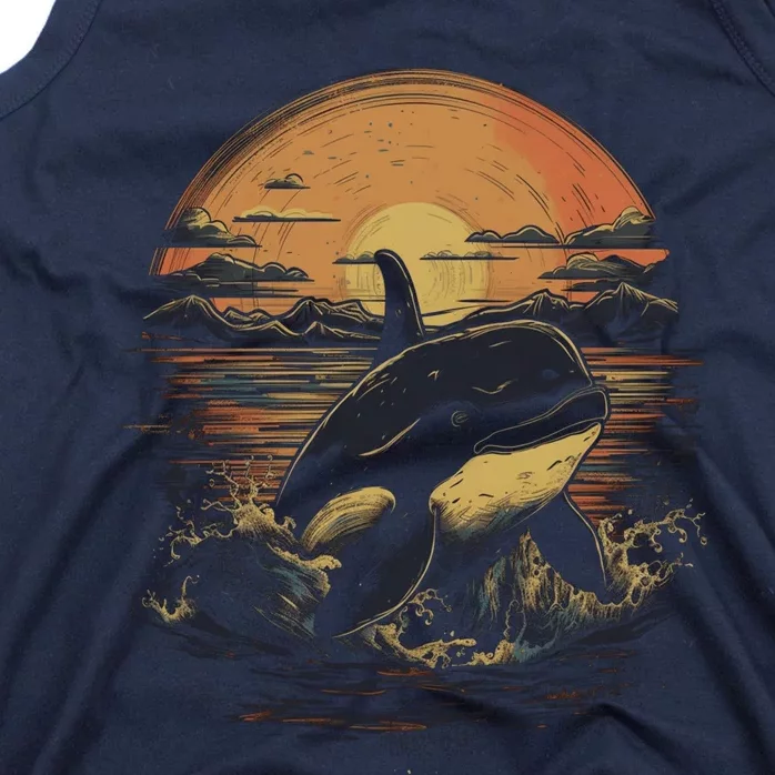 Orca Whale Retro Style Graphic Tees for Boy Girl Tank Top