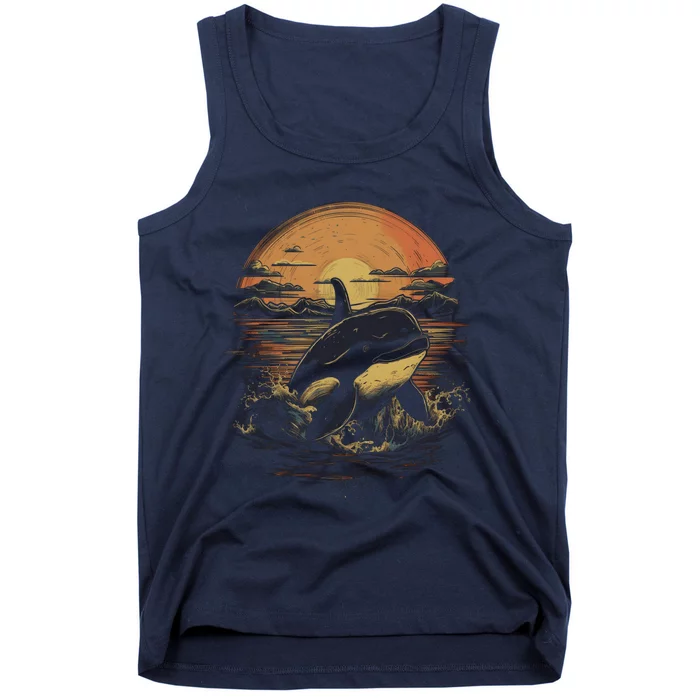 Orca Whale Retro Style Graphic Tees for Boy Girl Tank Top