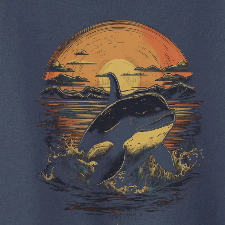 Orca Whale Retro Style Graphic Tees for Boy Girl Toddler T-Shirt