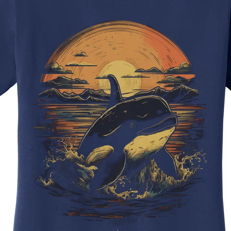 Orca Whale Retro Style Graphic Tees for Boy Girl Women's T-Shirt