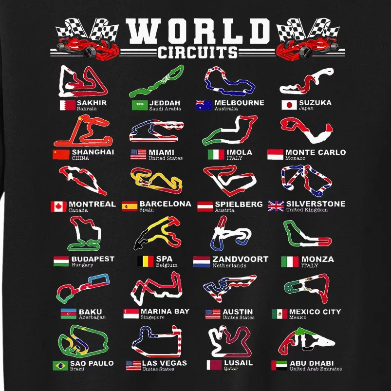 Open Wheel Racing World Circuits Race Tracks Sweatshirt