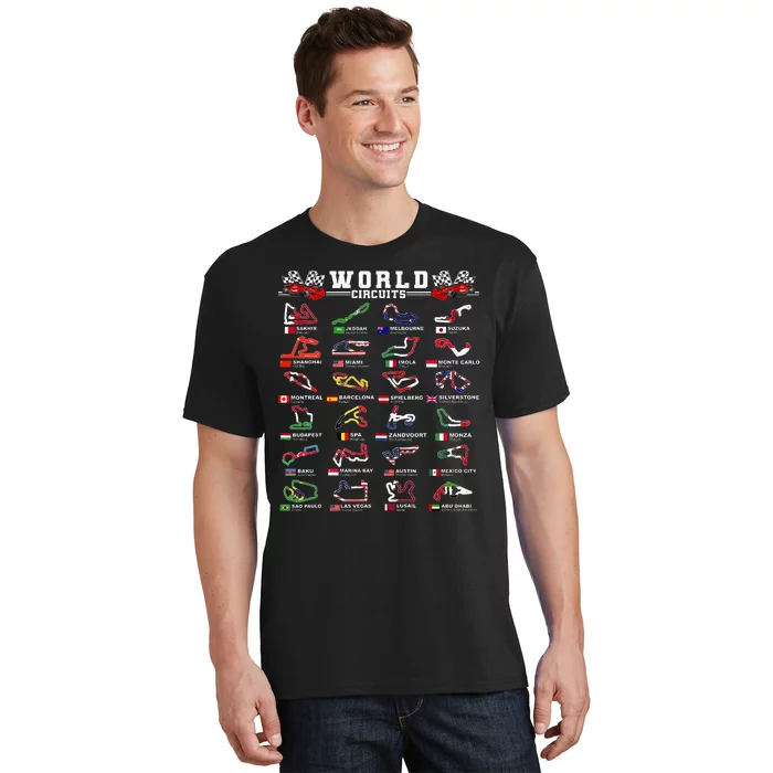 Open Wheel Racing World Circuits Race Tracks T-Shirt