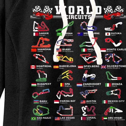 Open Wheel Racing World Circuits Race Tracks Women's Fleece Hoodie