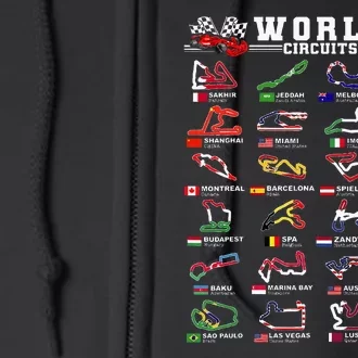 Open Wheel Racing World Circuits Race Tracks Full Zip Hoodie