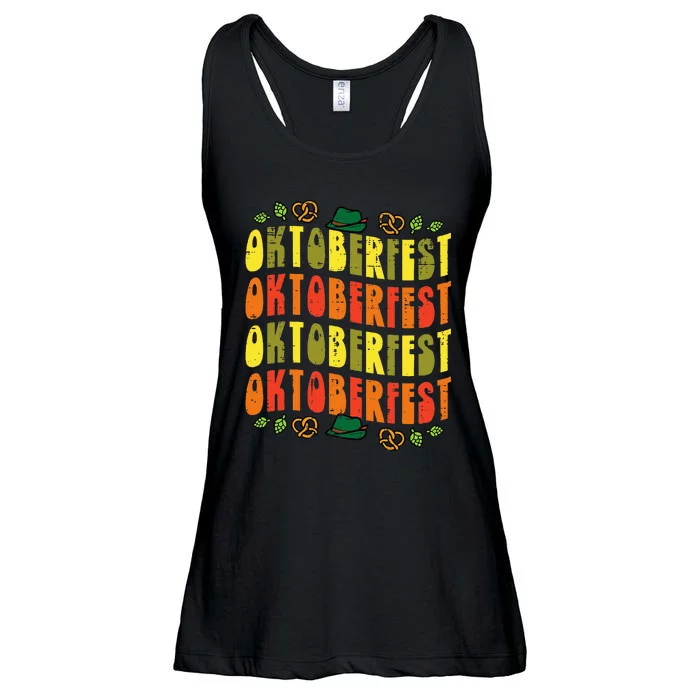 Oktoberfest Word Retro Groovy German Costume Ladies Essential Flowy Tank