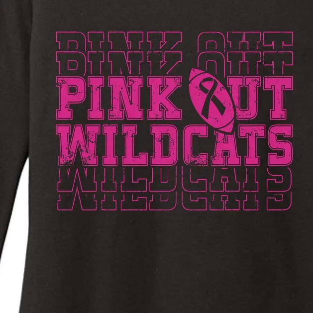 Out Wildcats School Wildcats Breast Cancer Awareness Womens CVC Long Sleeve Shirt