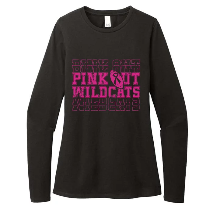 Out Wildcats School Wildcats Breast Cancer Awareness Womens CVC Long Sleeve Shirt