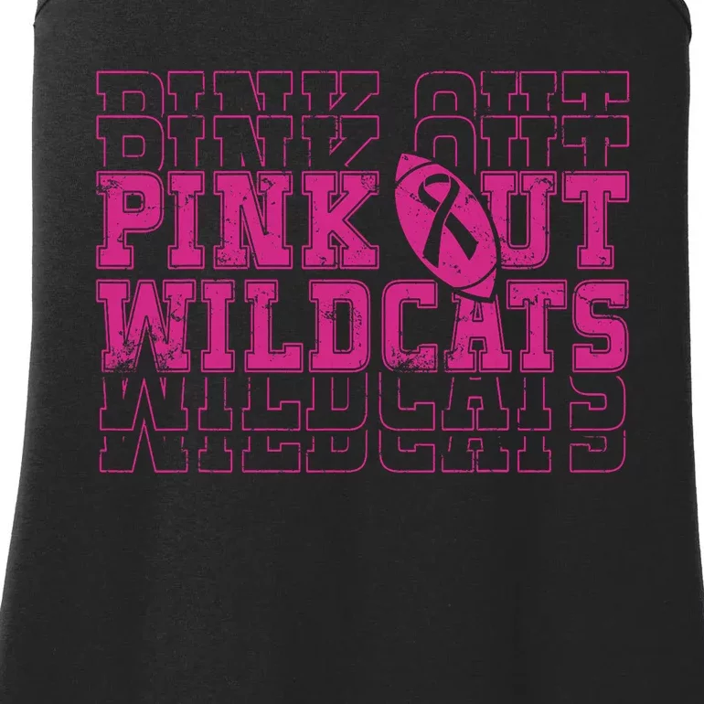 Out Wildcats School Wildcats Breast Cancer Awareness Ladies Essential Tank