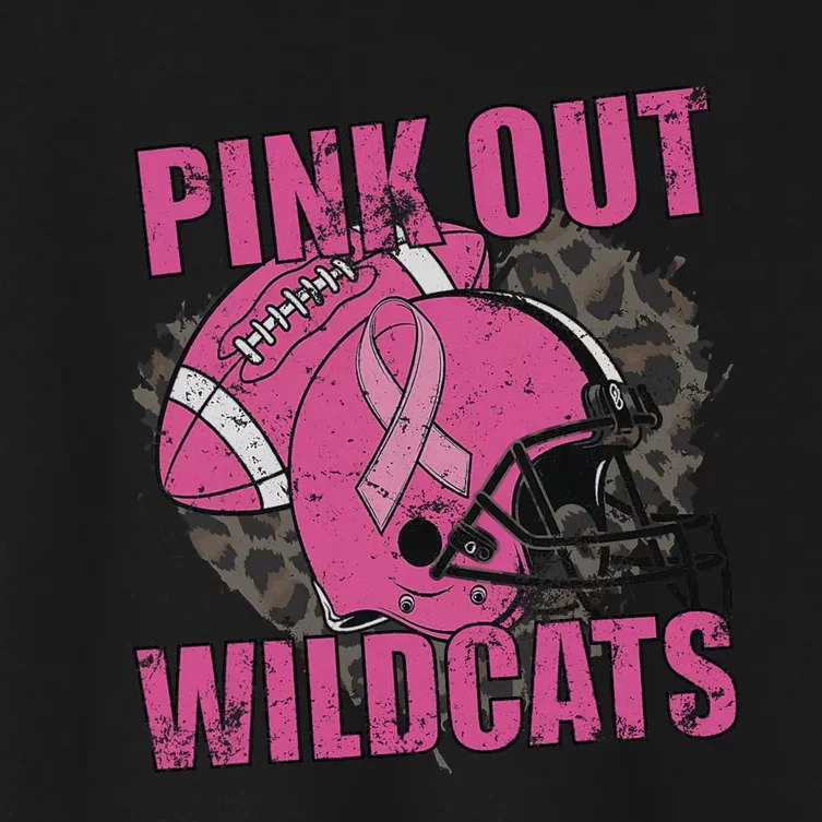 Out Wildcats School Wildcats Breast Cancer Women's Crop Top Tee