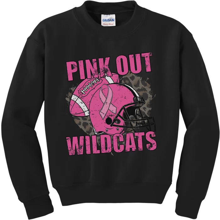 Out Wildcats School Wildcats Breast Cancer Kids Sweatshirt