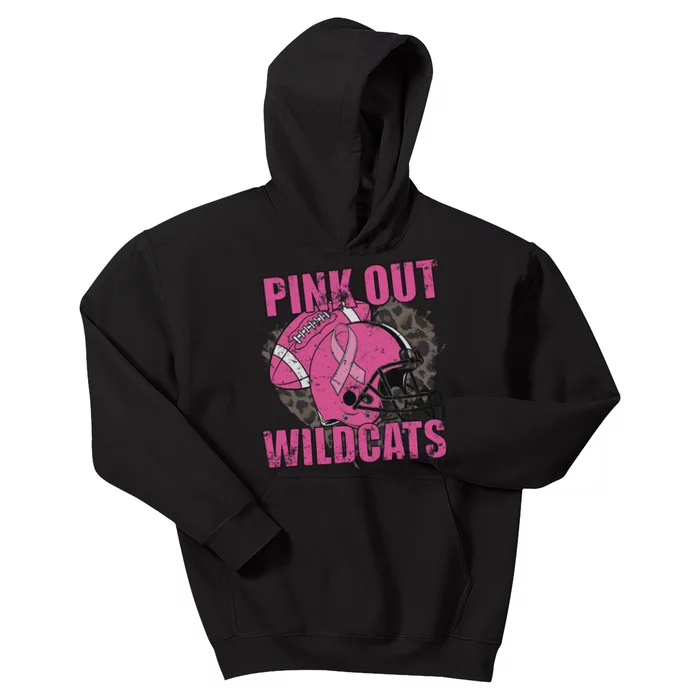 Out Wildcats School Wildcats Breast Cancer Kids Hoodie