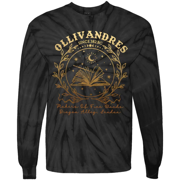 Ollivanders Wand Shop Wizard Book Universal Trip Tie-Dye Long Sleeve Shirt