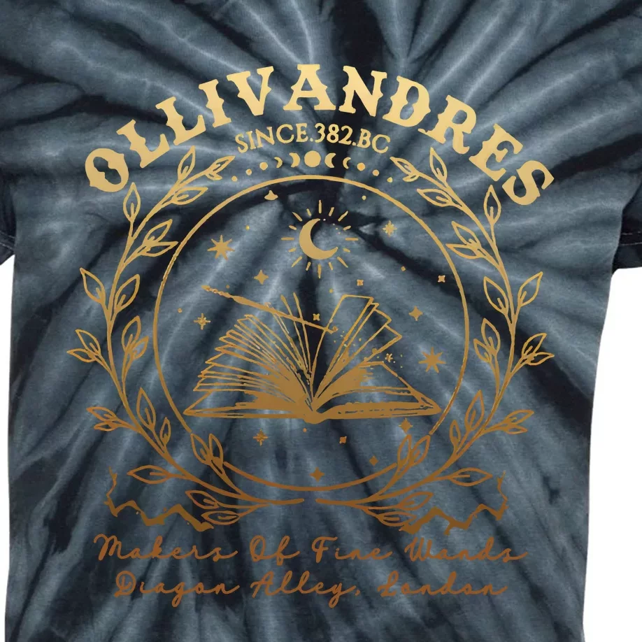 Ollivanders Wand Shop Wizard Book Universal Trip Kids Tie-Dye T-Shirt