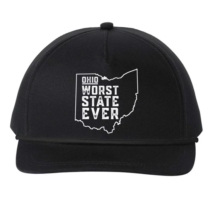 Ohio Worst State Ever Gift Snapback Five-Panel Rope Hat