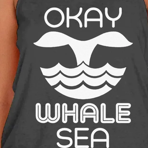 Okay Whale Sea Women's Knotted Racerback Tank