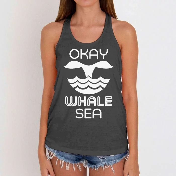 Okay Whale Sea Women's Knotted Racerback Tank