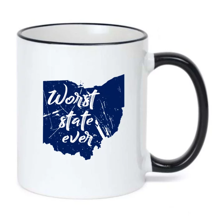 Ohio Worst State Ever Distressed Black Color Changing Mug