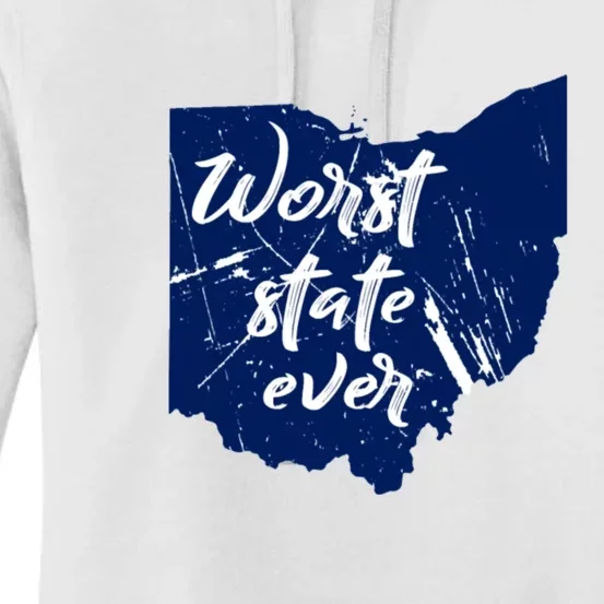 Ohio Worst State Ever Distressed Women's Pullover Hoodie